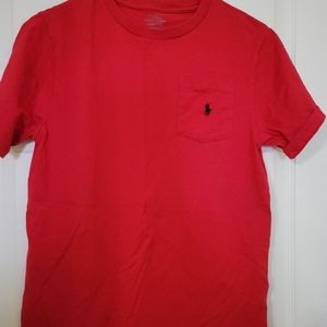 Boys Polo Ralph Lauren Pocket Front T-shirt, Large (14-16), Red
